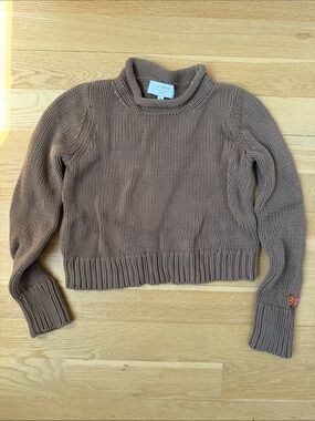 La Ligne Cropped Cowlneck Sweater in Brown